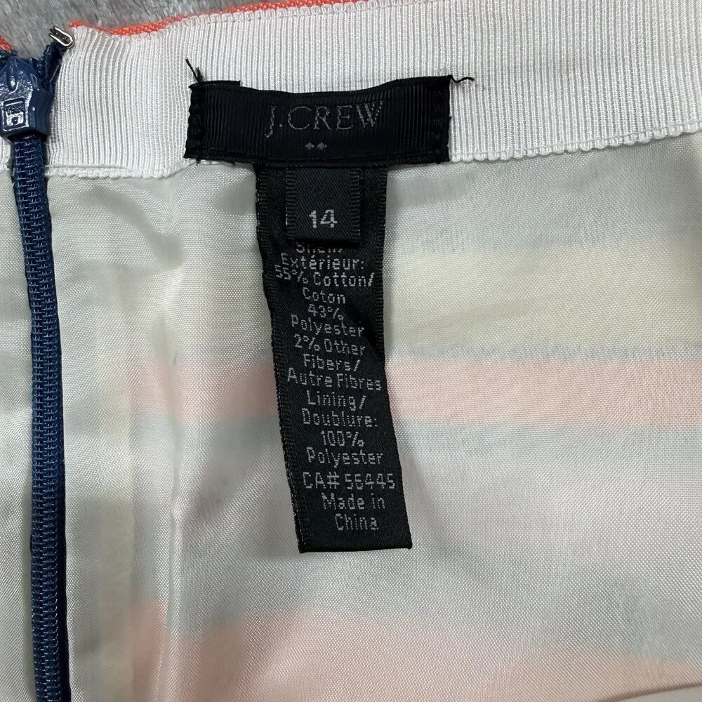 J. Crew Mini Skirt Women’s 14 Multicolor Striped Modern Preppy Retro